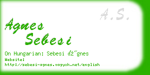 agnes sebesi business card